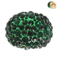 CRYSTAL RHINESTONE PAVE DOME STRETCH RING